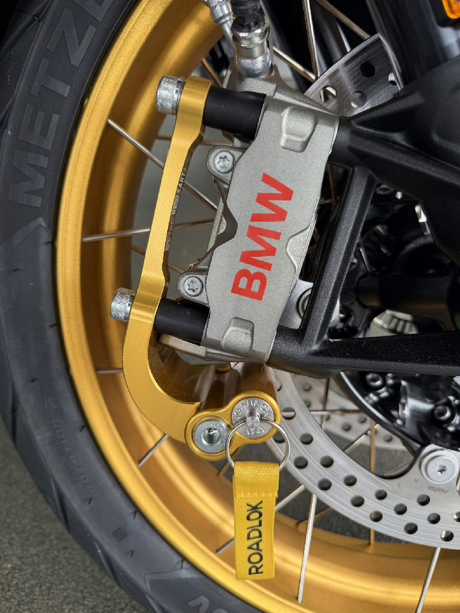RoadLok XRA Eurosport 100 mm BMW/HD, direita — dourado acetinado